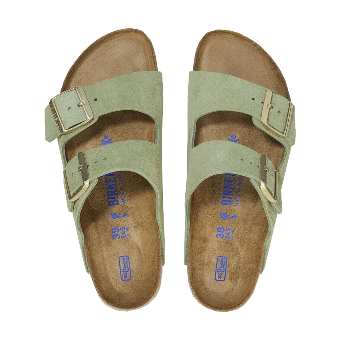 Arizona Soft Footbed Suede Leather Green Tea Narrow Fit