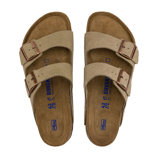 Arizona Soft Footbed Suede Leather Taupe Narrow fit