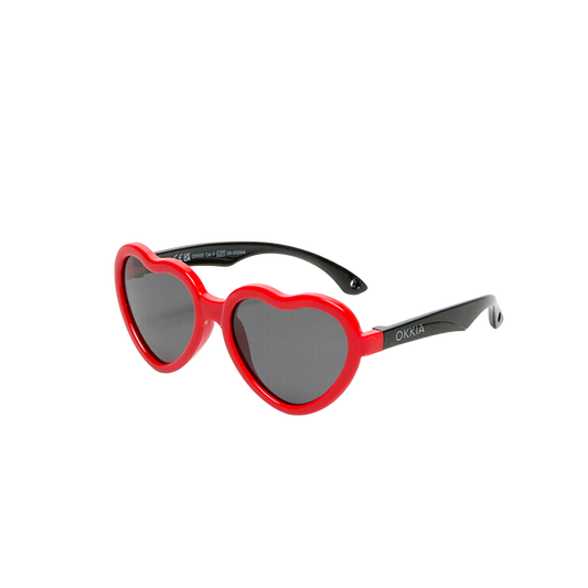 Lentes de Sol Niños Heart Black/Red Okkia
