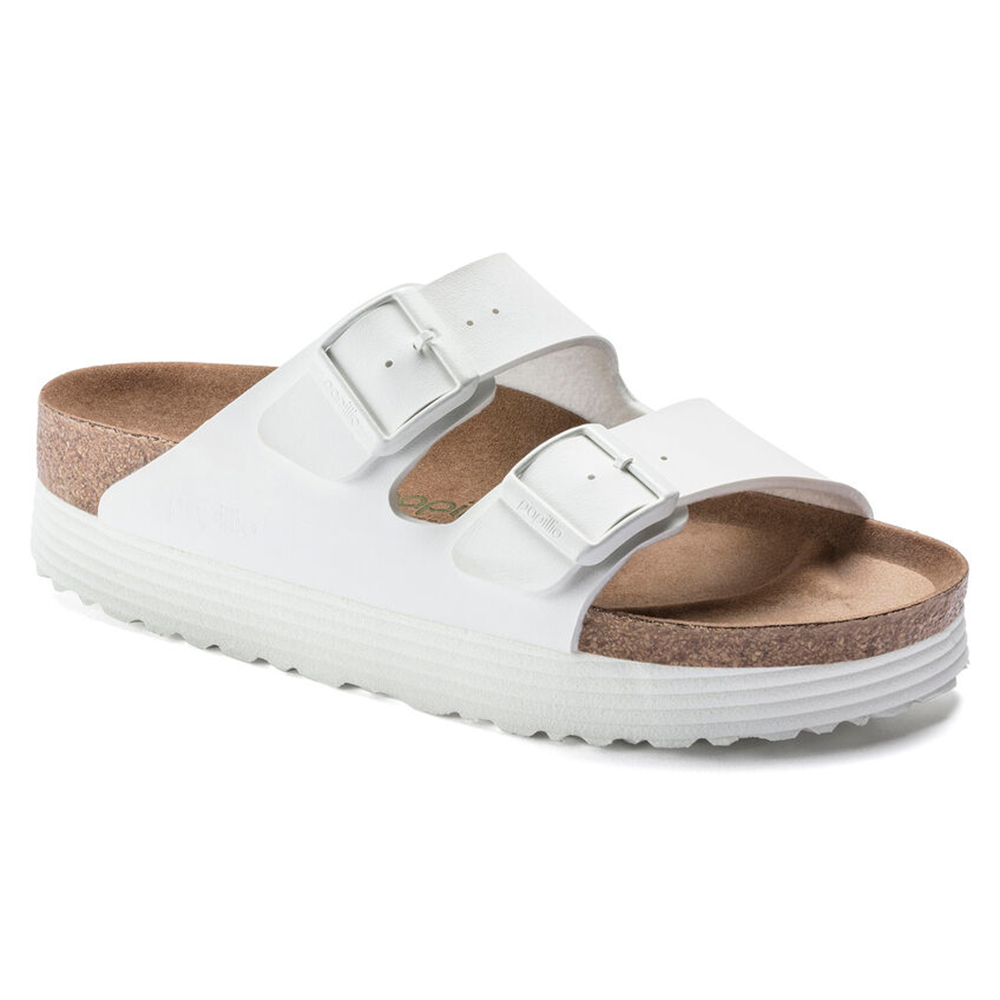 Arizona Platform Vegan Birko Flor White Narrow Fit