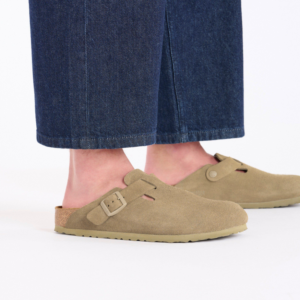 Boston Suede Leather Faded Khaki Regular Fit