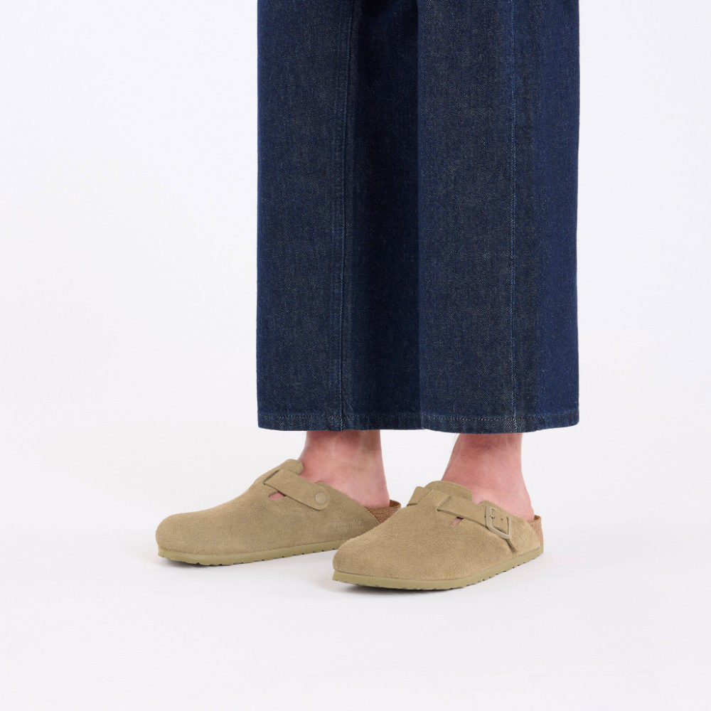 Boston Suede Leather Faded Khaki Regular Fit