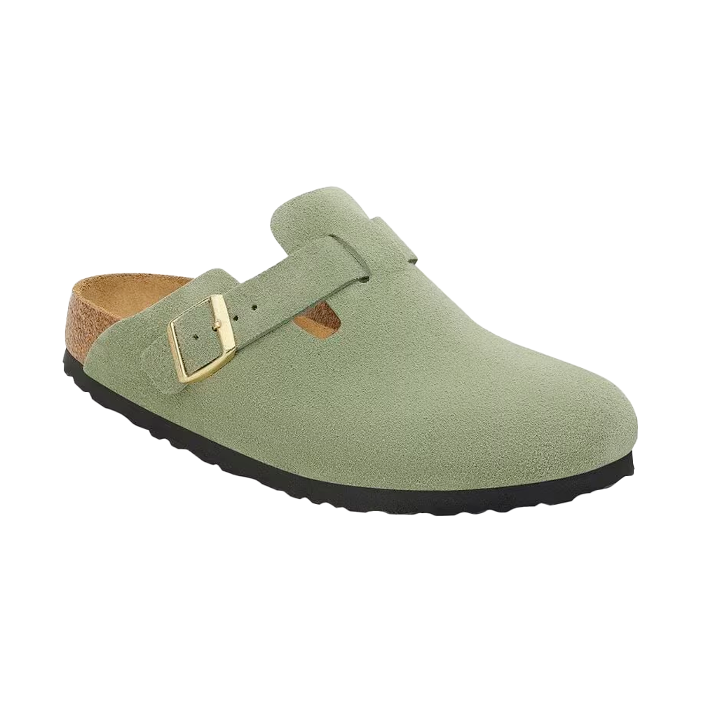 Boston Soft Footbed Suede Leather Green Tea Narrow Fit