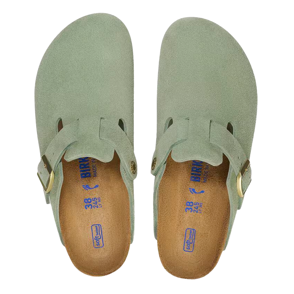 Boston Soft Footbed Suede Leather Green Tea Narrow Fit