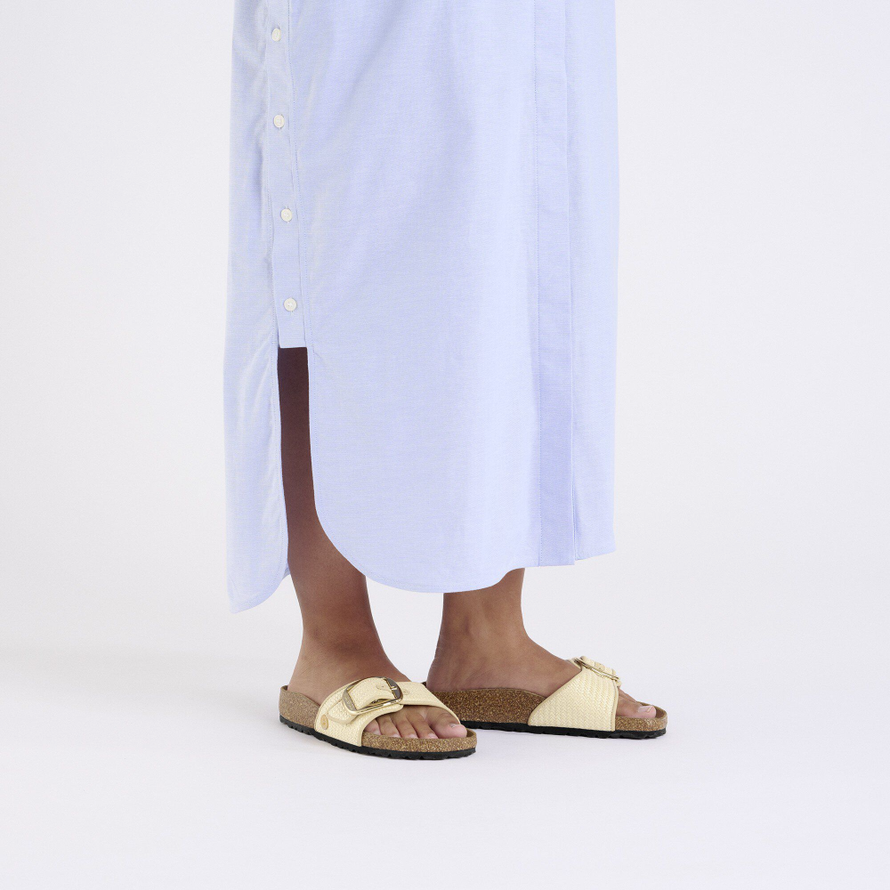 Madrid Big Buckle Tex Raffia Natural Narrow Fit