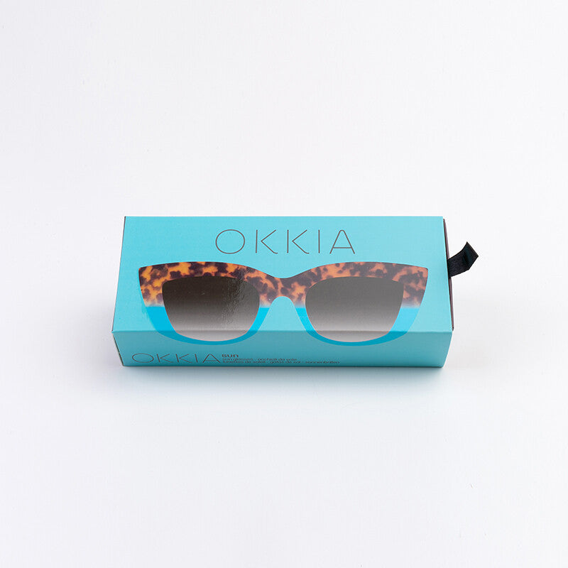 Lentes de Sol para Mujer Claudia Marrón y Azul Okkia