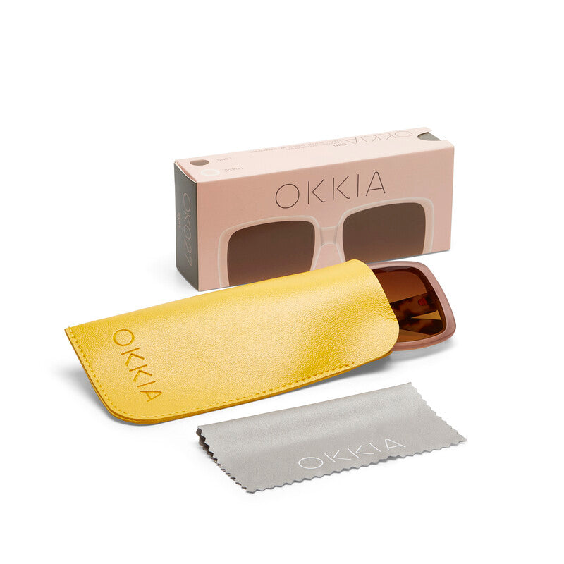 Lentes de Sol para Mujer Alessia Rosa y Marrón Okkia