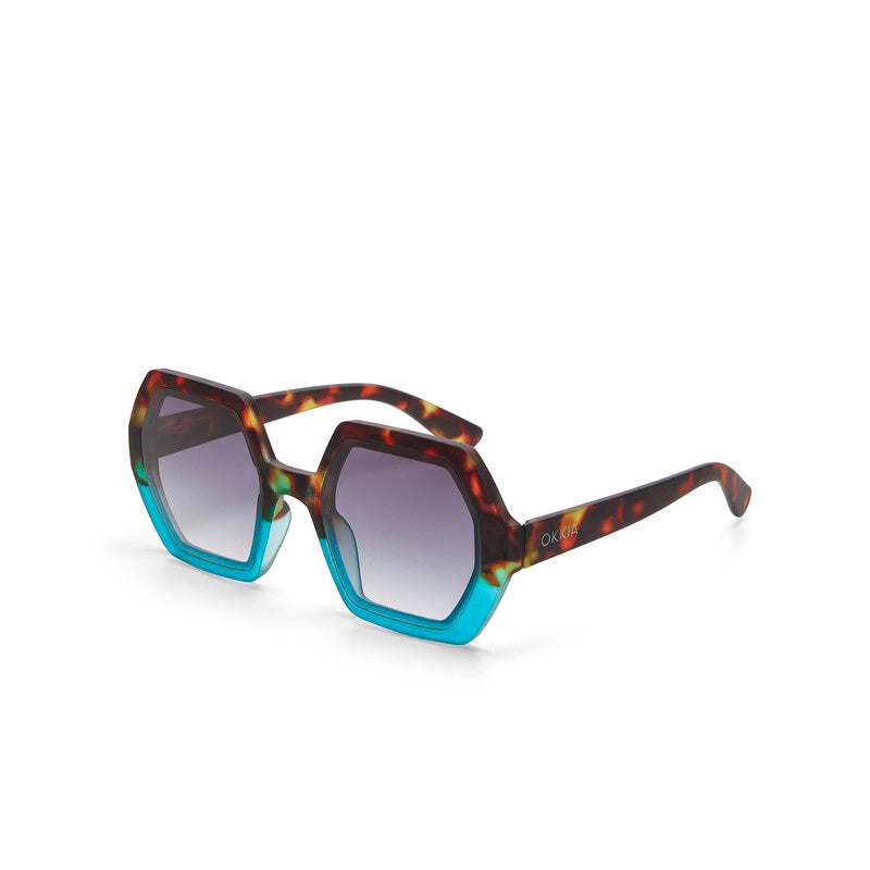 Lentes de Sol para Mujer Emma Marrón y Azul Okkia