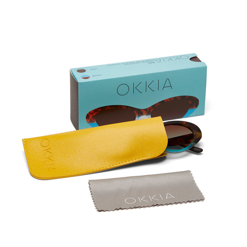Lentes de Sol para Mujer Lina Marrón y Azul Okkia