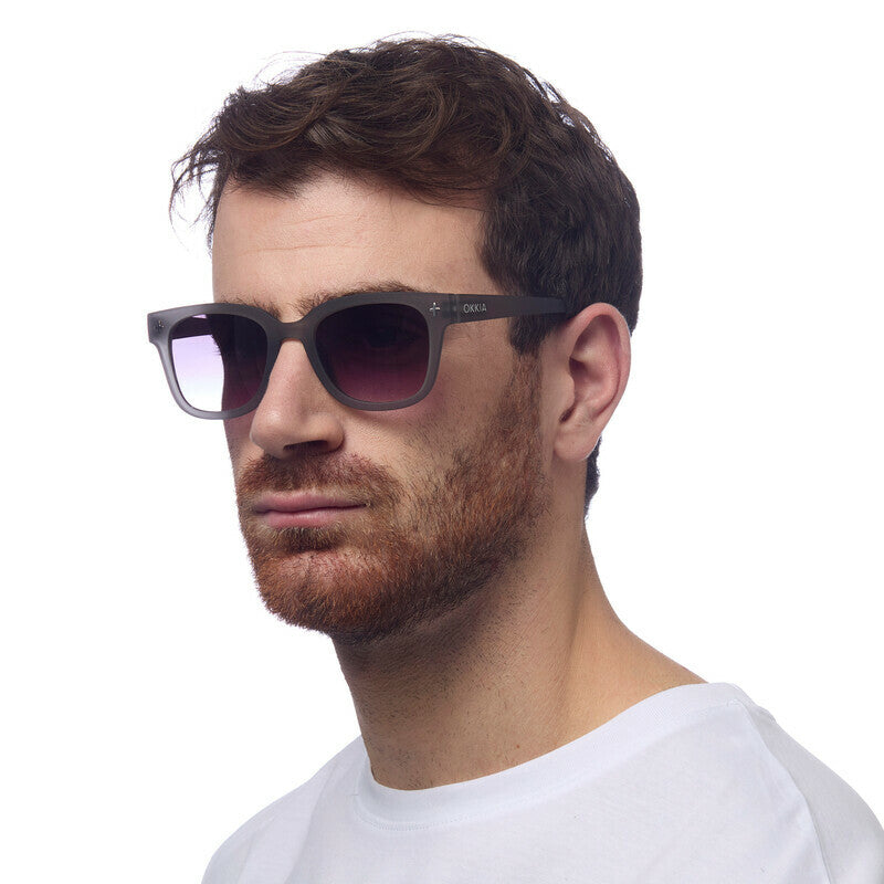 Lentes de Sol Unisex Giovanni Gris y Negro Okkia