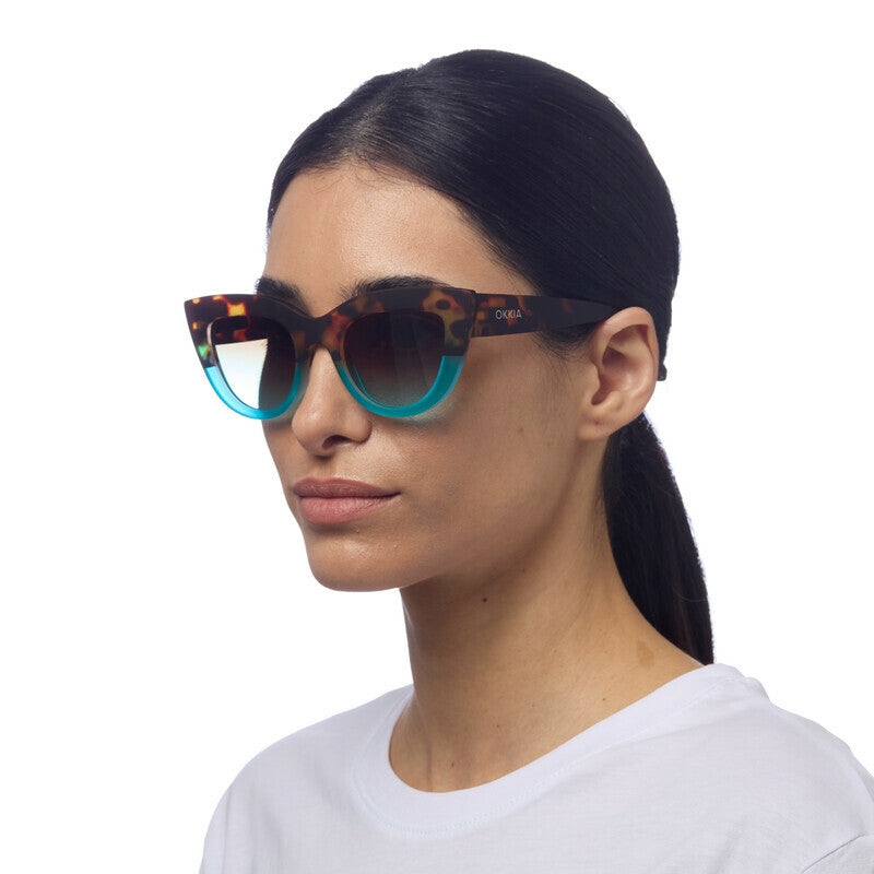 Lentes de Sol para Mujer Claudia Marrón y Azul Okkia