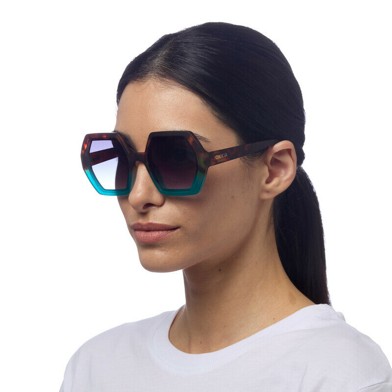 Lentes de Sol para Mujer Emma Marrón y Azul Okkia