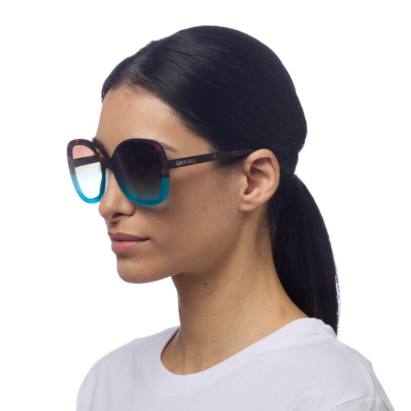 Lentes de Sol para Mujer Anna Marrón y Azul Okkia