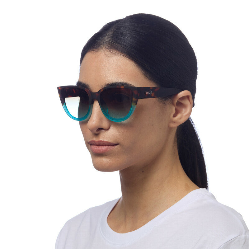Lentes de Sol para Mujer Silvia Marrón y Azul Okkia