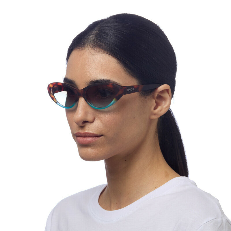 Lentes de Sol para Mujer Lina Marrón y Azul Okkia