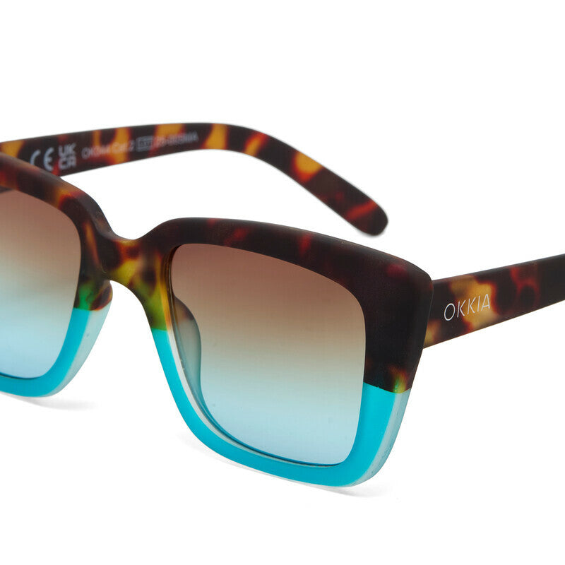 Lentes de Sol para Mujer Elba Marrón y Azul Okkia