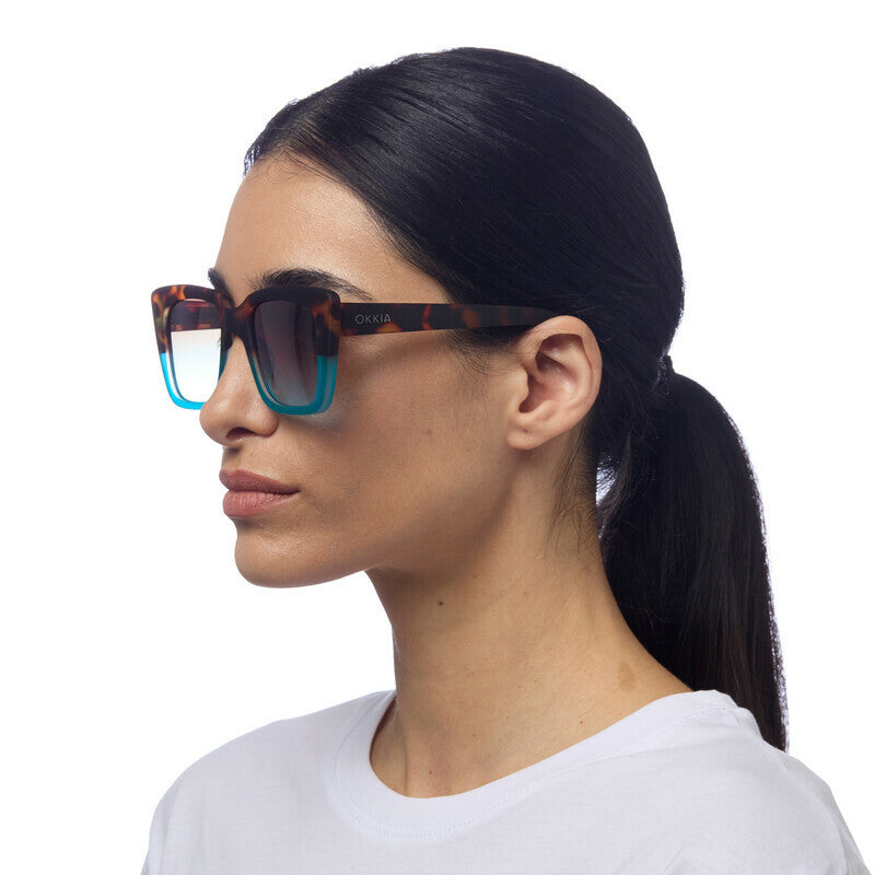 Lentes de Sol para Mujer Elba Marrón y Azul Okkia