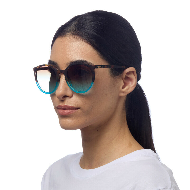 Lentes de Sol para Mujer Berlino Marrón y Azul Okkia