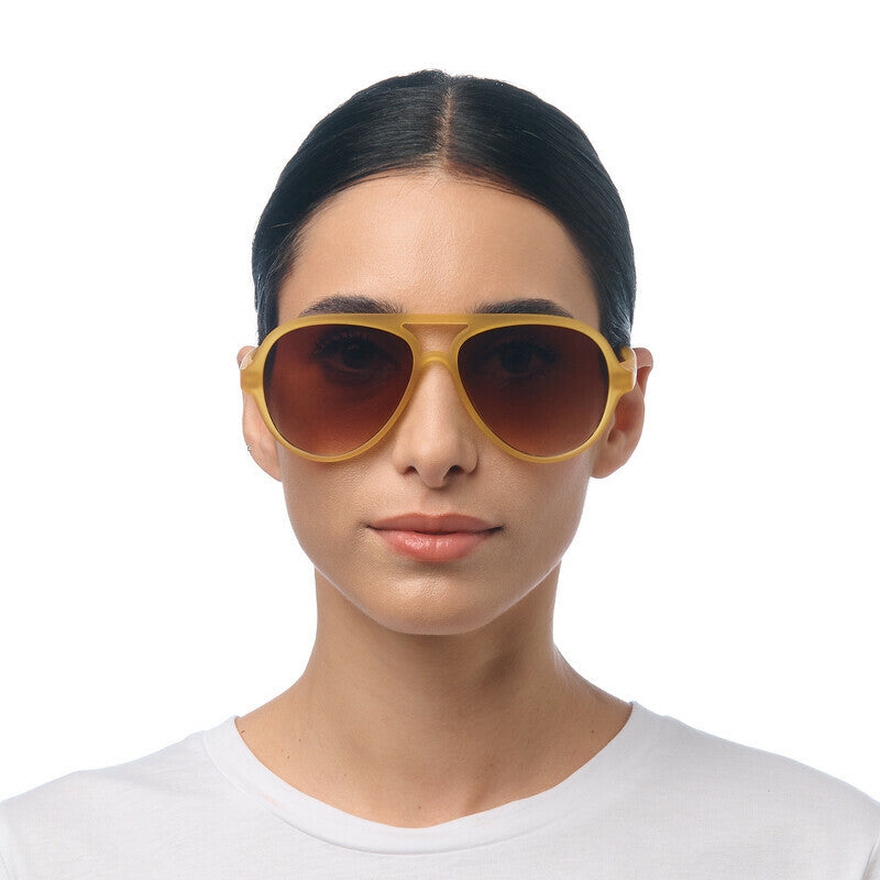 Lentes de Sol Unisex Alessio Amarillo y Marrón Okkia