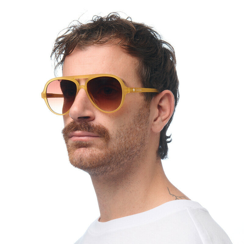Lentes de Sol Unisex Alessio Amarillo y Marrón Okkia