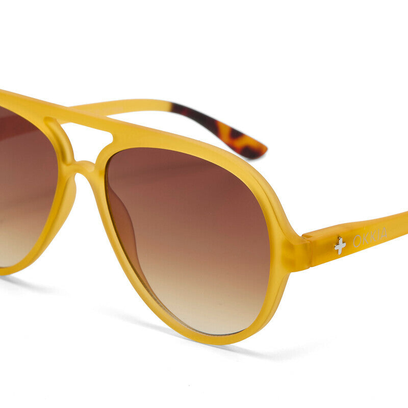 Lentes de Sol Unisex Alessio Amarillo y Marrón Okkia