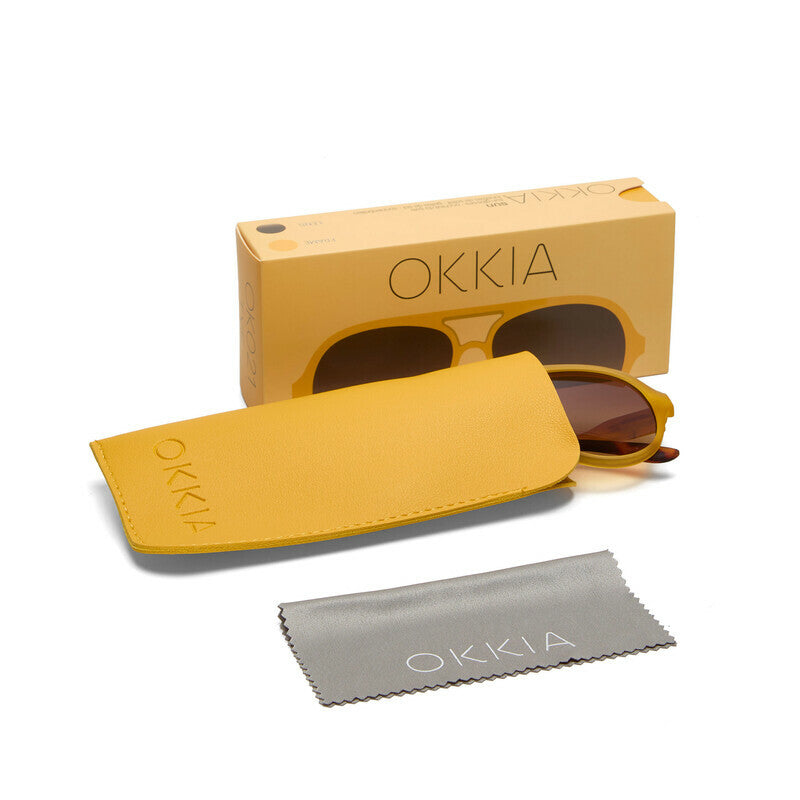 Lentes de Sol Unisex Alessio Amarillo y Marrón Okkia