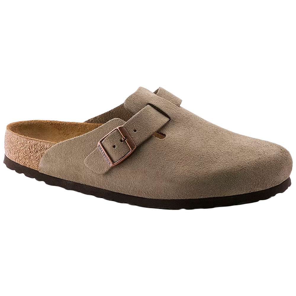 Boston Soft Footbed Suede Leather Taupe Narrow Fit