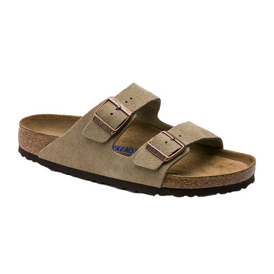 Arizona Soft Footbed Suede Leather Taupe Narrow fit