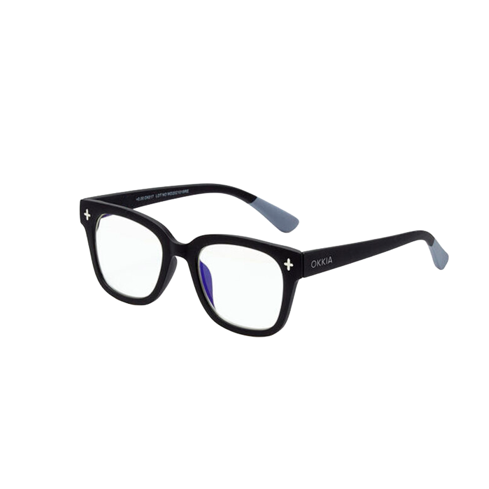 Lentes Anti Luz Azul Unisex Giovanni Negro y Gris Okkia