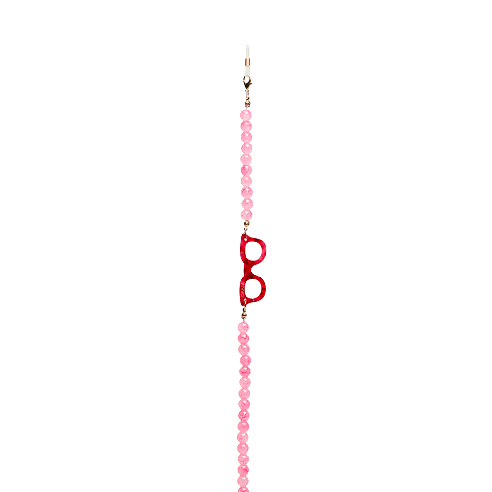 Colgante para Lentes Sphère Colorées Rose Quartz Okkia