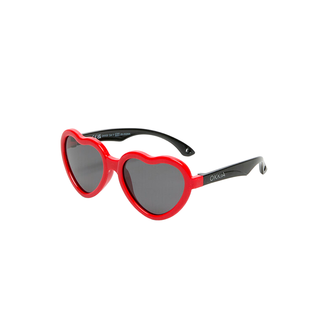 Lentes de Sol Niños Heart Black/Red Okkia