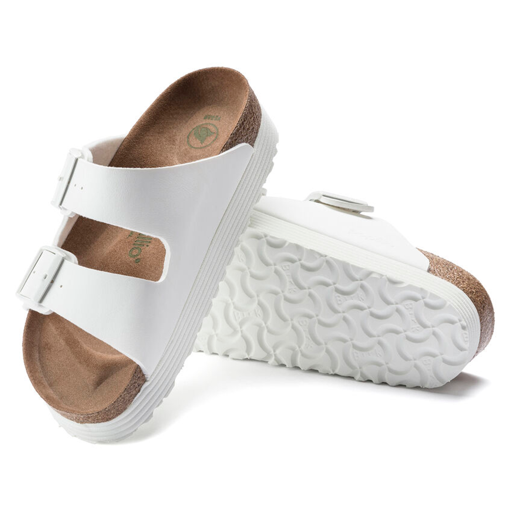 Arizona Platform Vegan Birko Flor White Narrow Fit